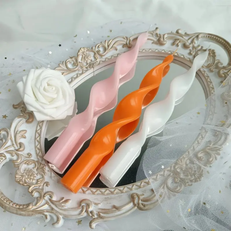 Two piece twisted tapered candle set