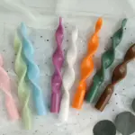 Two piece twisted tapered candle set