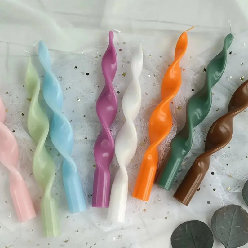 Two piece twisted tapered candle set