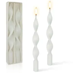 Two Piece Twisted Tapered Candle Set