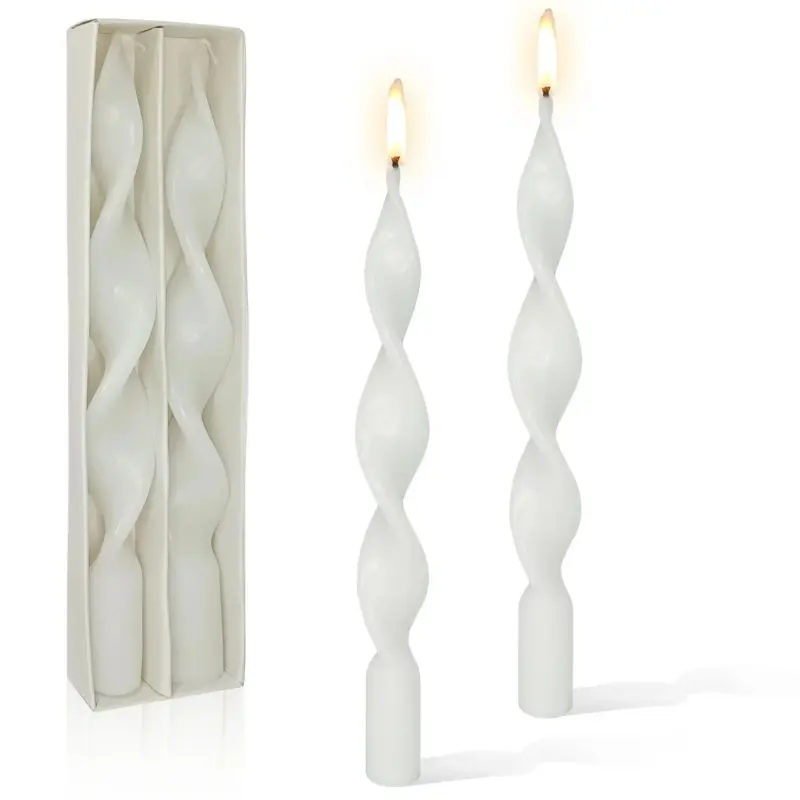 Two piece twisted tapered candle set