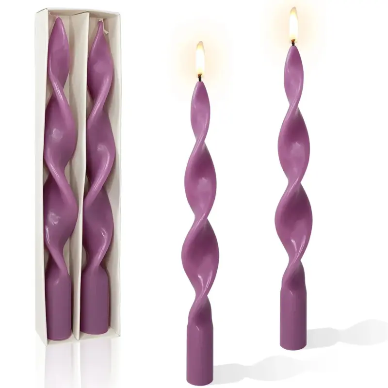 Two piece twisted tapered candle set