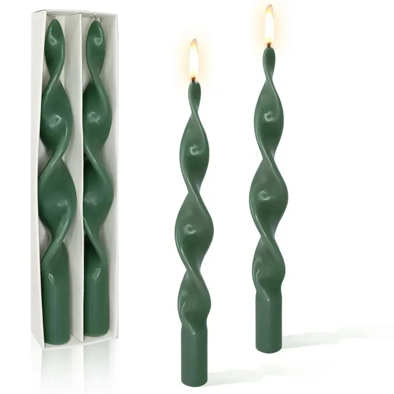 Two piece twisted tapered candle set