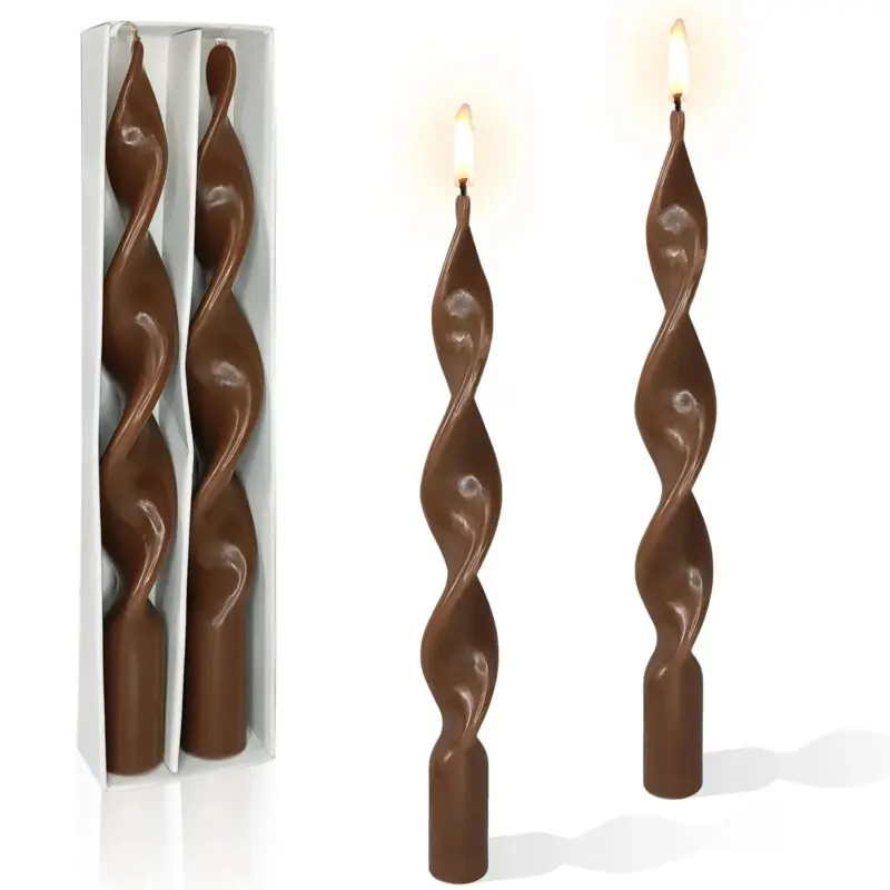 Two piece twisted tapered candle set