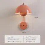 U2fANieuwe Nederlandse Ontwerper Led Bloem Knop Wandlamp Home Paddestoel Schansen Macaron Schakelaar Nachtlampje Slaapkamer Verlichting Decor