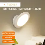Ufo motion sensor led night light rechargeable 360 degree rotating security wall lamp for bedroom stair cabinet toilet