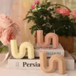 Unique s wave shape unscented candle