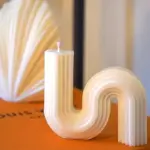 Unique s wave shape unscented candle