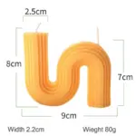 Unique s wave shape unscented candle