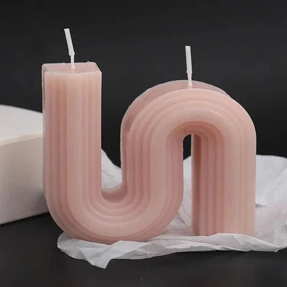 Unique S Wave Shape Unscented Candle 450487