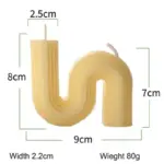 Unique s wave shape unscented candle