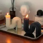 Unique s wave shape unscented candle