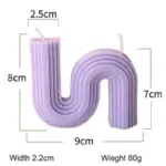 Unique s wave shape unscented candle