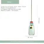 Urbansimplicity pendelleuchte farbiges glas bernstein blau gruen klein mittel gross xlumina2