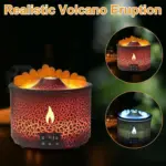 Uzi1Volcano Flame Air Humidifier Light Ultrasonic Essential Oil Aroma Diffuser for Home Room Fragrance Jellyfish Mist