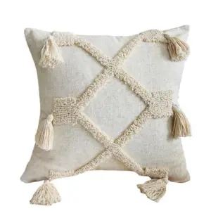 Soft Knitted Tassel Pillowcase