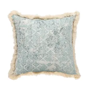 Seafoam Fringe Pillow Cover