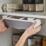 VZr0Kitchen Spice Organizer Wall mounted Seasoning Bottle Storage Rack Self Adhesive Under Shelf Organization Accessories Tools