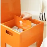 Versatile space age folding storage stool