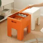 Versatile space age folding storage stool