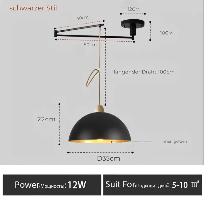Verstellbare led leuchte modernes design 15W neutralweiss schwarz weiss xLumina