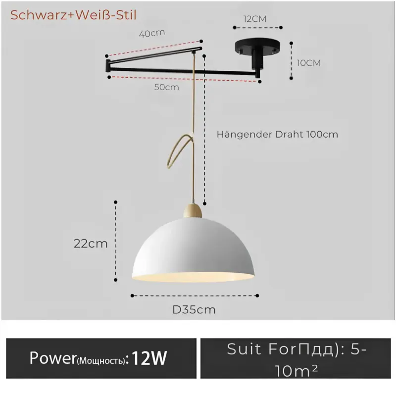 Verstellbare led leuchte modernes design 15W neutralweiss schwarz weiss xLumina