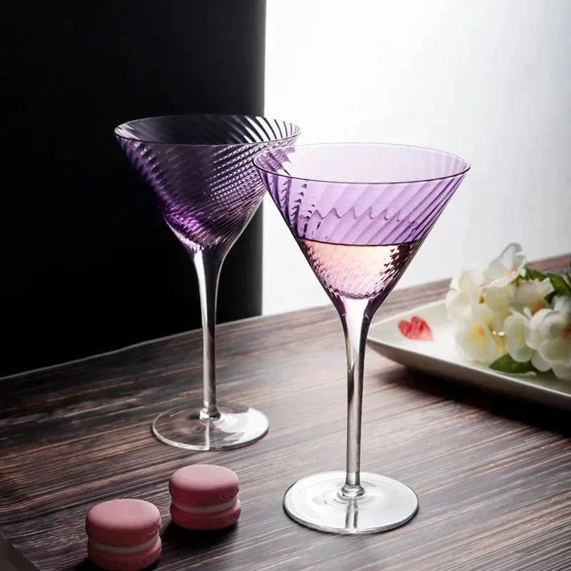 Vertical Ribbed Pattern Purple Glass 274823