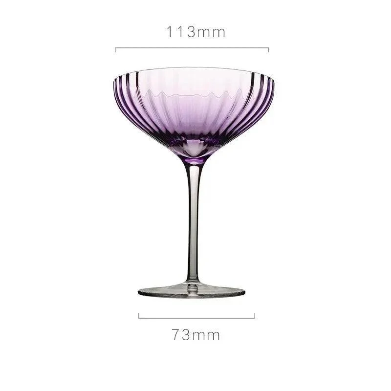 Vertical Ribbed Pattern Purple Glass 324298