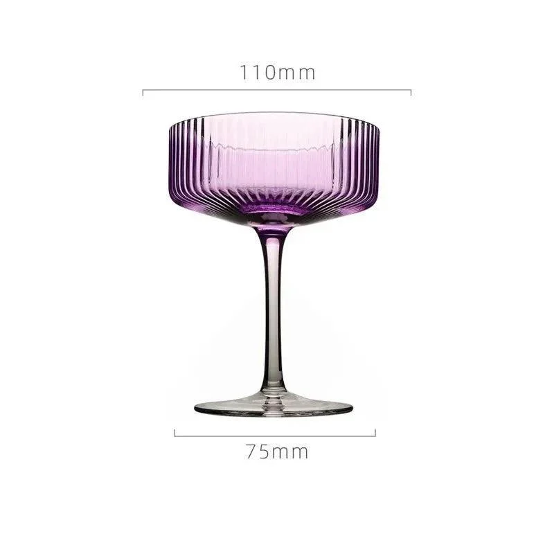 Vertical Ribbed Pattern Purple Glass 421807