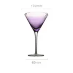 Vertical ribbed pattern purple glass