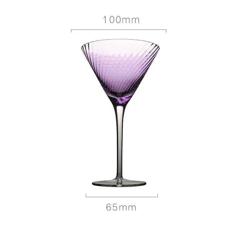 Vertical Ribbed Pattern Purple Glass 602795