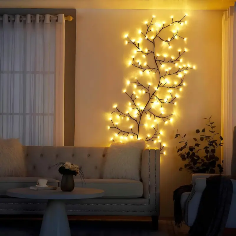 Verzauberter baum wandleuchte silber gold led lampe funkelndes design natur xlumina3