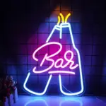 Vibrant cocktails beer led neon wall sign