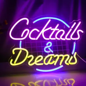 Vibrant Cocktails & Beer LED Neon Wall Sign