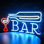 Vibrant cocktails beer led neon wall sign