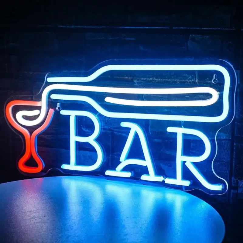 Vibrant cocktails beer led neon wall sign