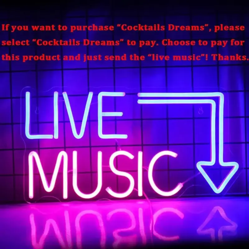 Vibrant cocktails beer led neon wall sign
