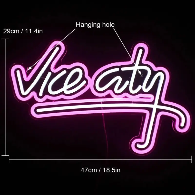 Vice city pink led neon sign