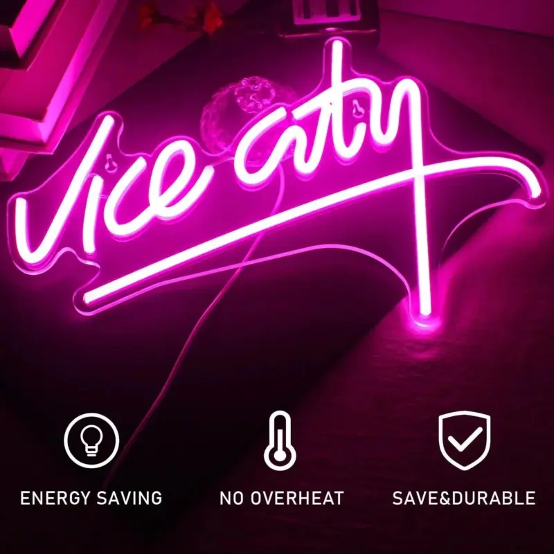 Vice city pink led neon sign