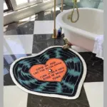Vintage art record shape soft rug