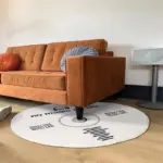 Vintage art record shape soft rug