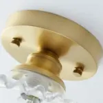 Vintage clear glass ribbed petal ceiling lamp hl139