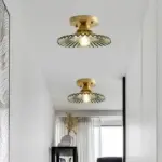 Vintage clear glass ribbed petal ceiling lamp hl139
