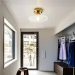 Vintage clear glass ribbed petal ceiling lamp hl139