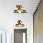 Vintage clear glass ribbed petal ceiling lamp hl139