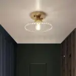 Vintage clear glass ribbed petal ceiling lamp hl139