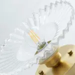 Vintage clear glass ribbed petal ceiling lamp hl139