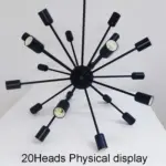 Vintage industrial 25 12w sputnik pendant 12161820 metal head light