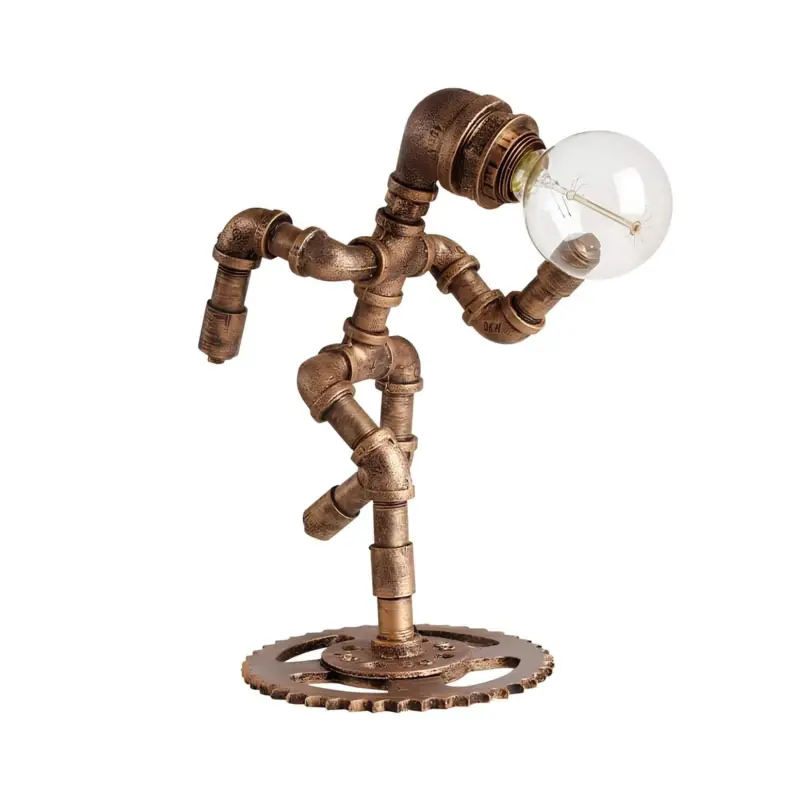 Vintage jogger tischlampe retro metall tafellampe wohnzimmer lichtquelle bronze xlumina3