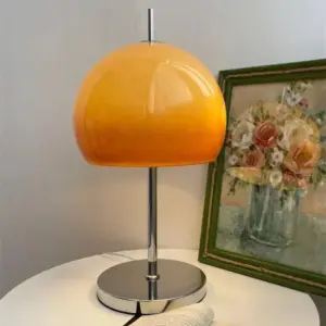 Vintage Mushroom Shaped Glass Floor & Table Lamp
